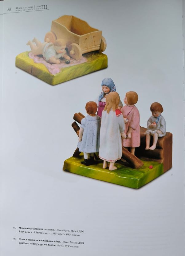 (Гарднер. Пасха. Дети.) Скульптура «Катание пасхальных яиц». 
Россия, фабрика Ф.Я. Гарднера, 1870-е–1890-е годы.