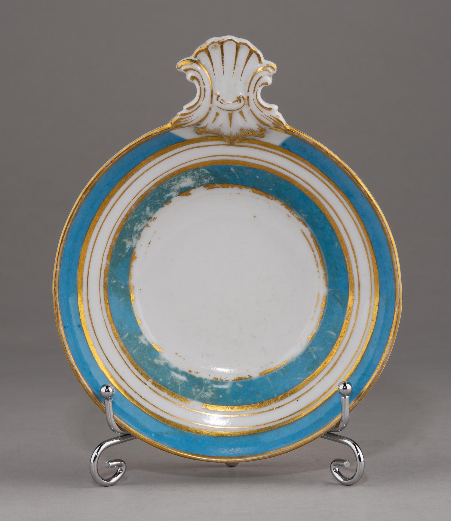 (ИФЗ) Розетка «Бирюза и золото» Россия, Императорский фарфоровый завод, 1855-1881 годы.