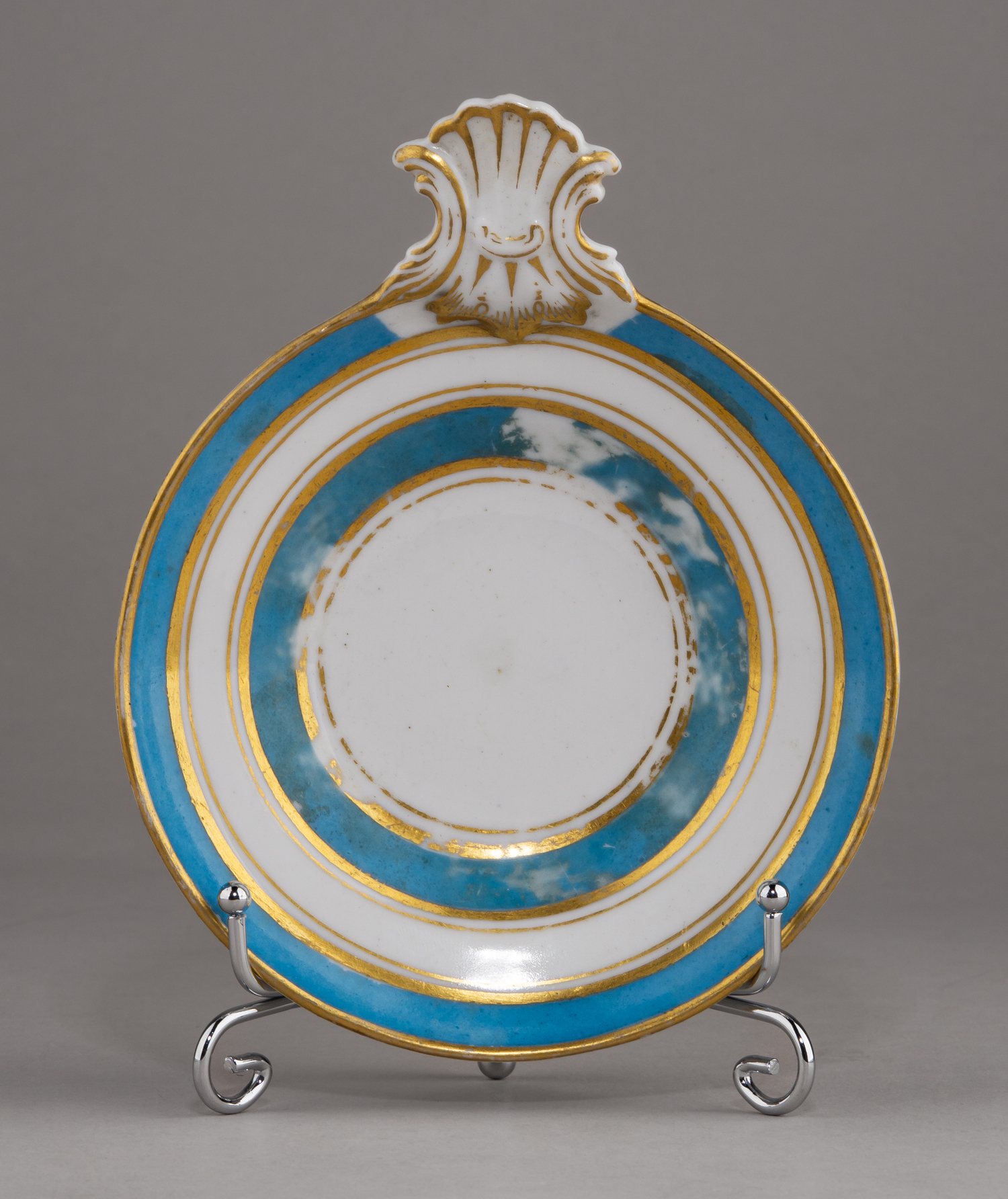 (ИФЗ) Розетка «Бирюза и золото». Россия, Императорский фарфоровый завод, 1855-1881 годы.