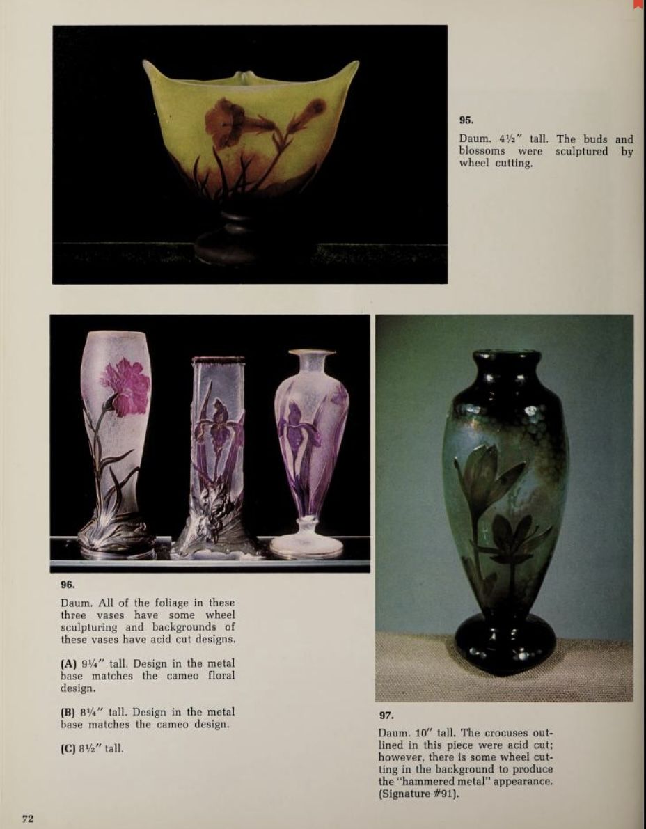 (Фирма Дом/Daum Nancy). Ваза с изображением ириса. Франция, фирма Daum Nancy, 1900-е годы.