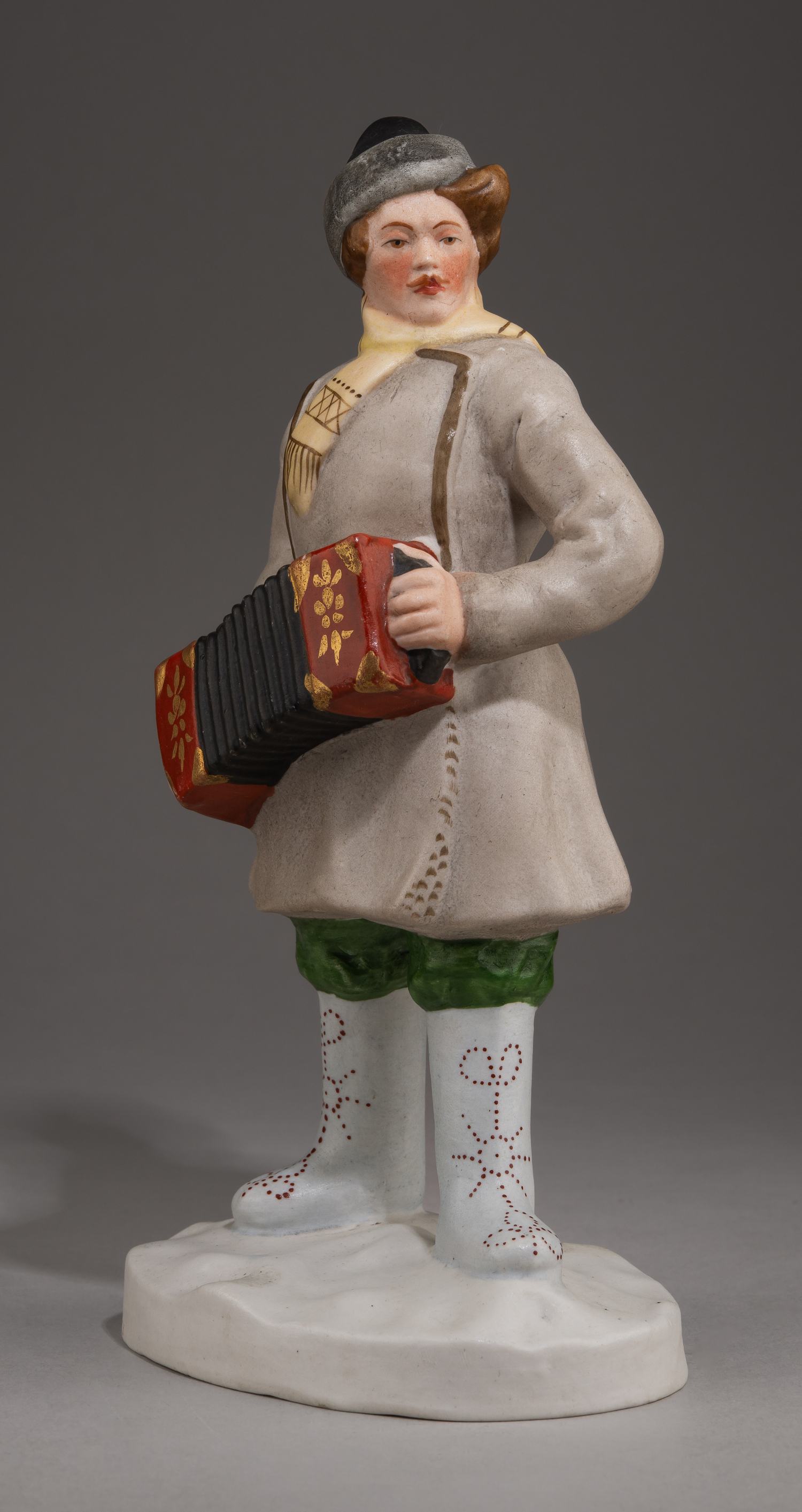 (Б.М. Кустодиев) Скульптура «Гармонист». Россия, СССР, Дмитровский фарфоровый завод, автор модели Б.М. Кустодиев (модель 1923 года), 1930-1932.