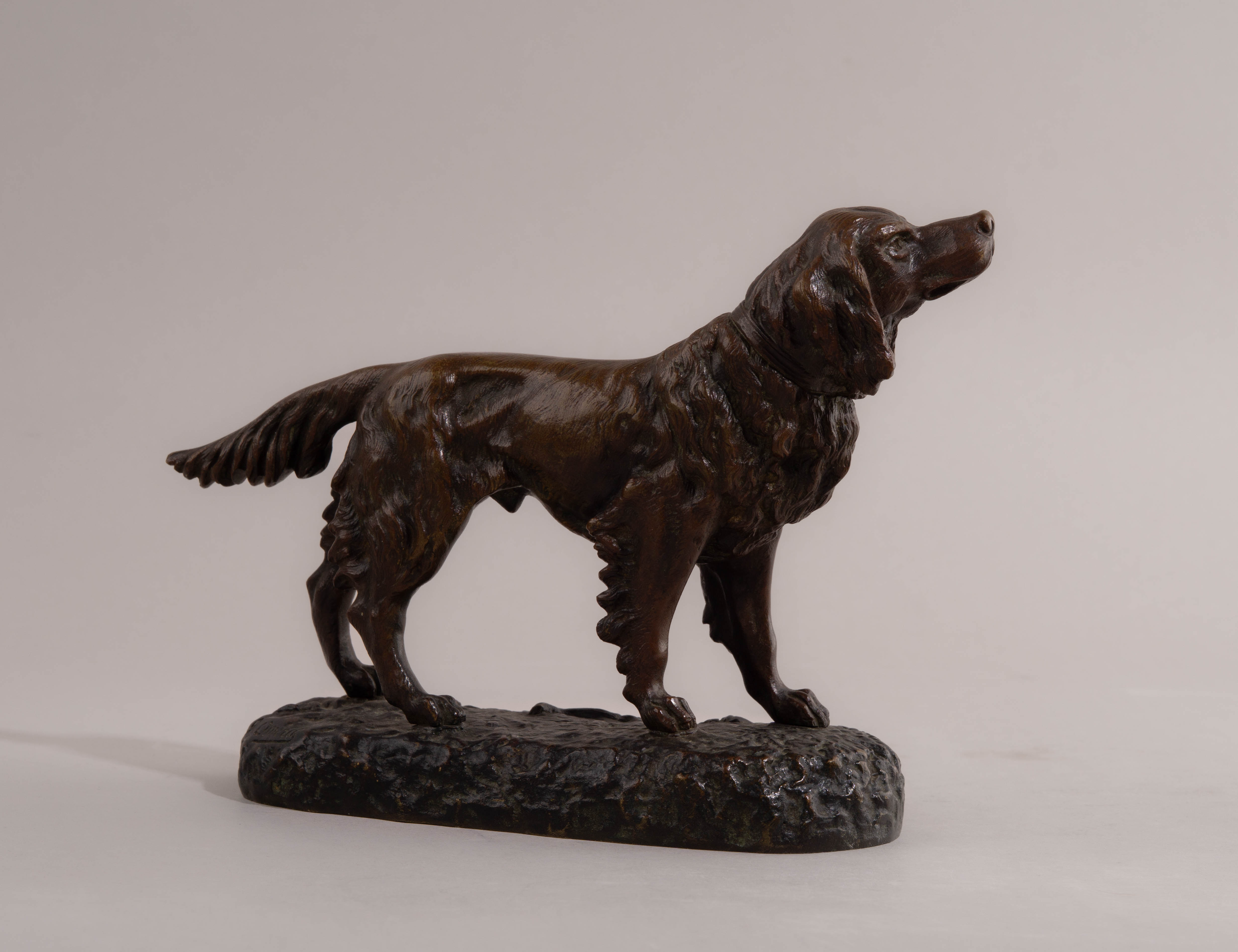 (Ученик Каррье-Беллёза)  Скульптура «Сеттер». Франция, скульптор Жорж Омерт (Georges Omerth), конец XIX - начало XX века.