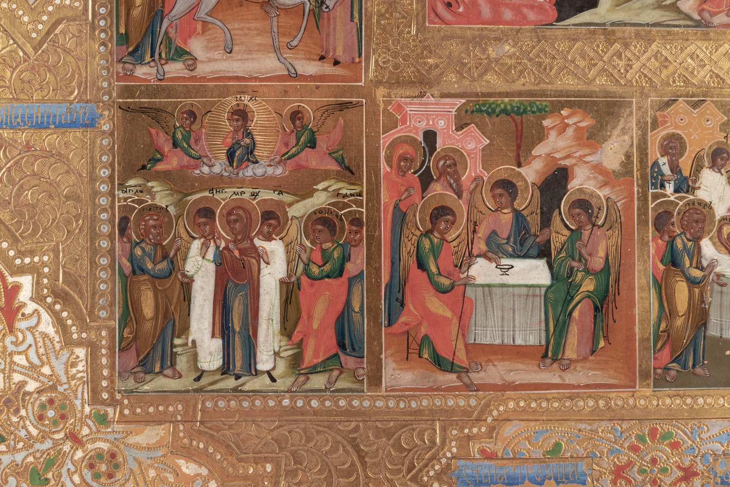 Икона «Воскресение Христово с двунадесятыми праздниками». 
Россия, XIX век.