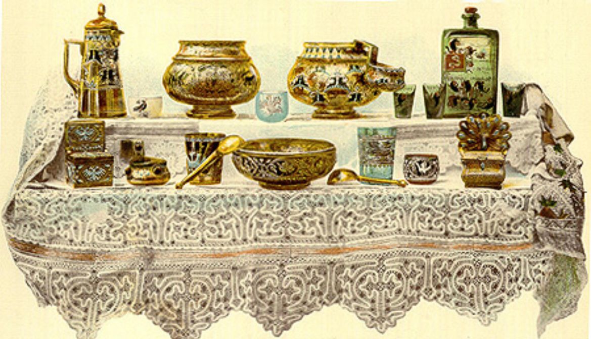 (Бем Елизавета) Братина «Чару пить здраву быть».
Россия, Дятьковский хрустальный завод, автор – Елизавета Бём, 1875–1890 годы.