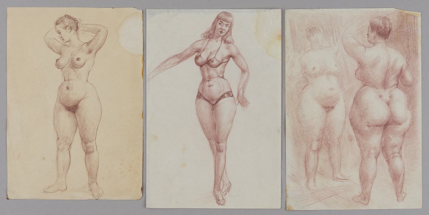 Неизвестный художник. Обнаженные наброски. 1970-е – 1980-е годы.