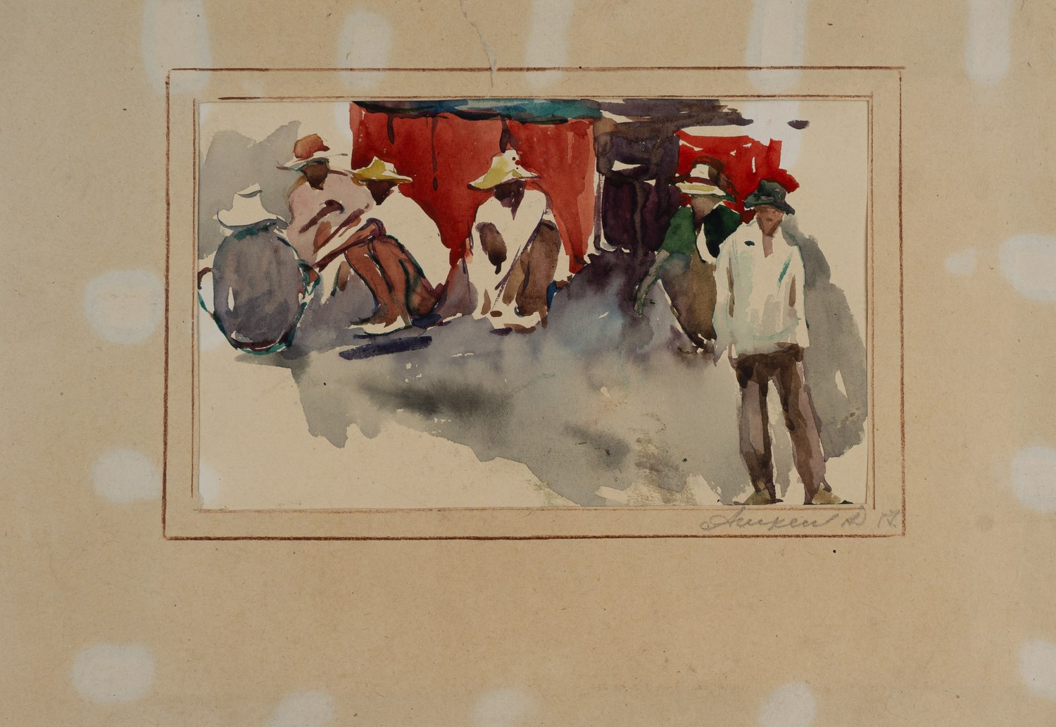 Адольф Алексеев. Грузчики в Индонезии, порт Джакарта. 1957.