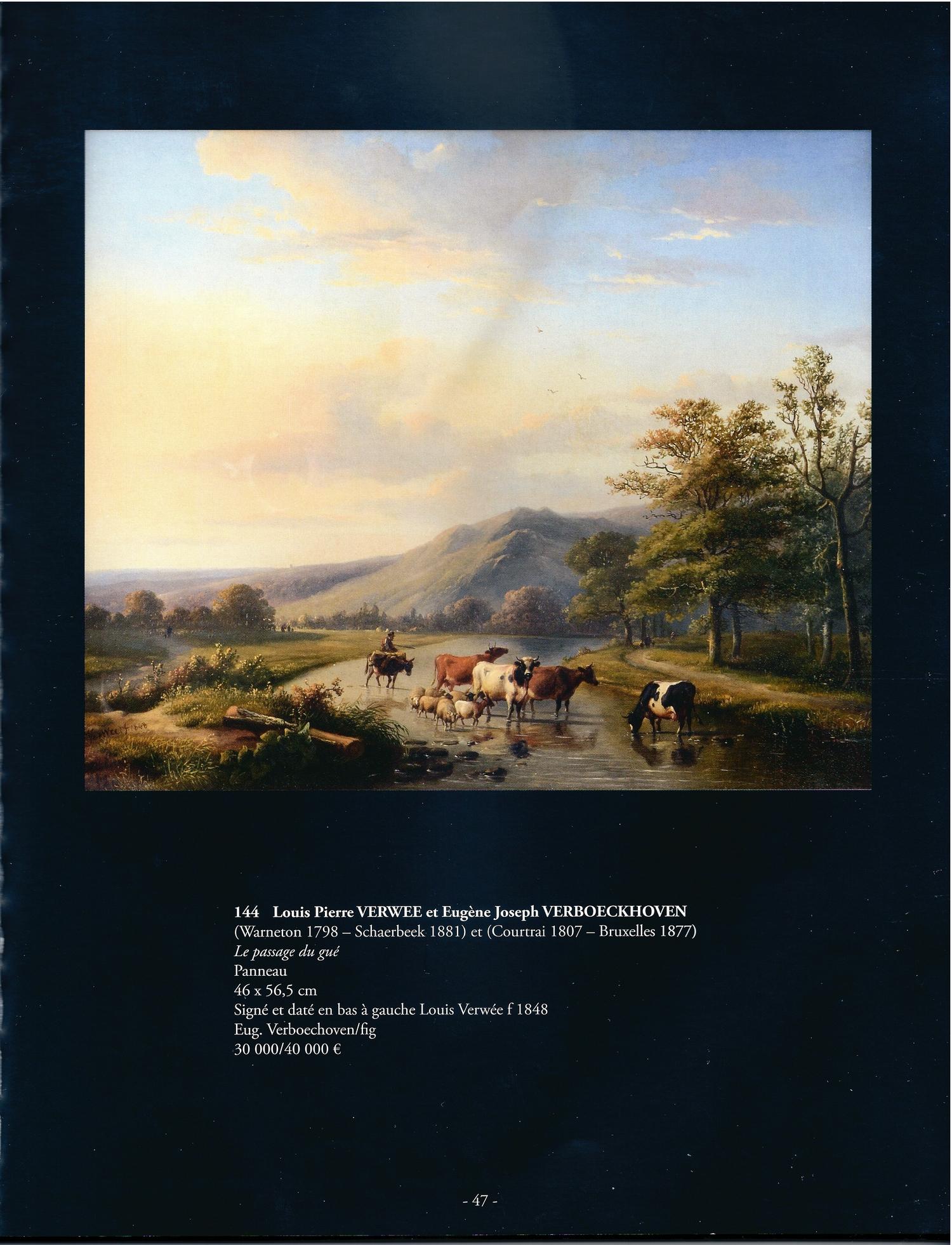 Луи-Пьер Верве и Эжен Вербукховен (Louise Pierre Verwee et Joseph Verboeckhoven). Переправа через брод. 1848 г