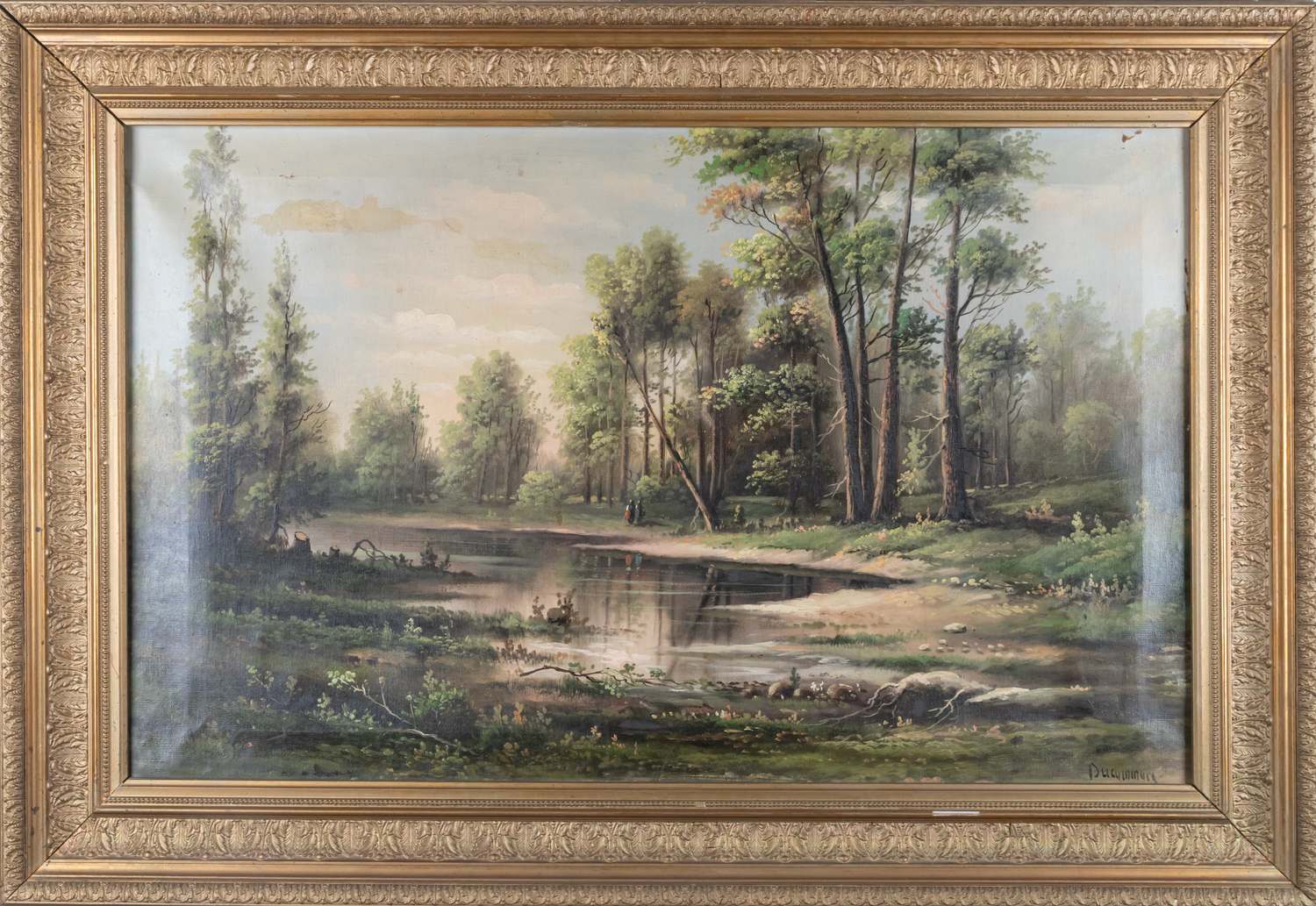 Неизвестный художник, артель «Дюкоммун». Лесной пейзаж. Конец ХIХ века