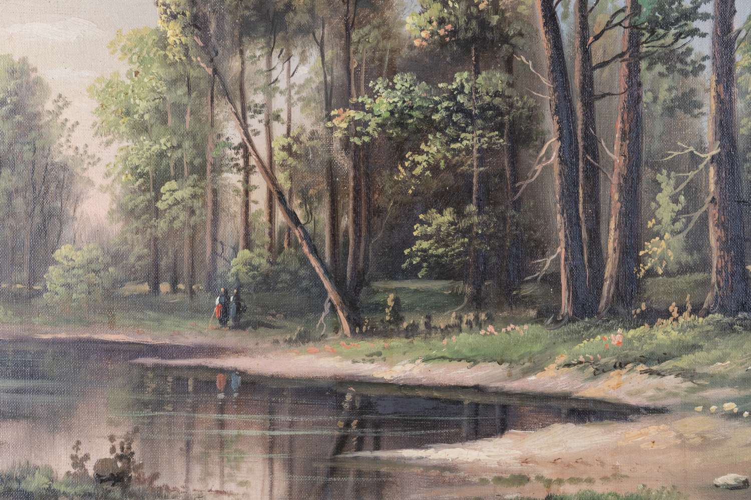 Неизвестный художник, артель «Дюкоммун». Лесной пейзаж. Конец ХIХ века