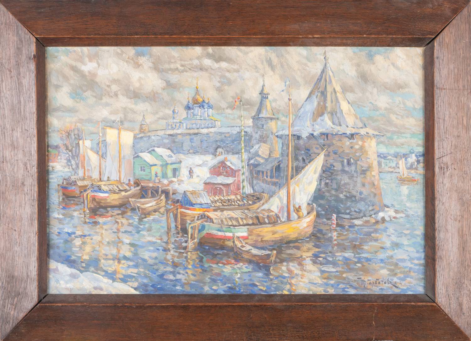 Горбатов Контантин (по подписи). Вид Пскова. 1912