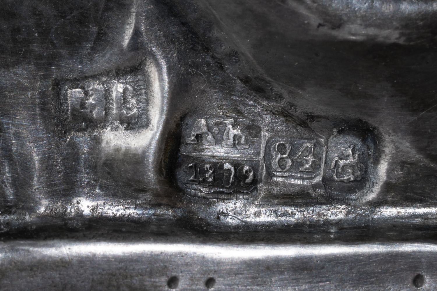 Икона «Господь Вседержитель» в серебряном окладе. 
Россия, Москва, мастер-монограммист «НС», 1879.