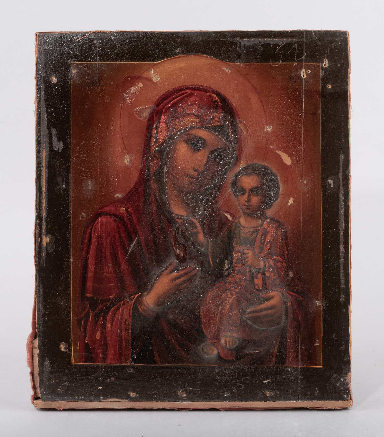 Икона «Богоматерь Иверская» в серебряном окладе с эмалью.
Россия, Москва, мастер Галкин С.Г, 1908–1917 годы.