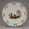 (Попов) Тарелка с изображением пейзажа. Россия, завод А.Г. Попова, 1810-1860 гг.