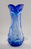 Ваза синего стекла в гутной технике. СССР, 1960-е–1970-е годы.