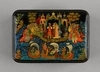 (Палех) Шкатулка «Сказка о царе Салтане». Палех, художник Шилова, посленяя треть XX века.