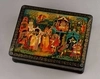 (Мстера) Шкатулка  большая «Сказка о спящей царевне». Мстёра, художник В. Смирнов, посленяя треть XX века.