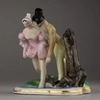 (Ню) Скульптура  эротическая «Через ручей». Россия, частный фарфоровый завод , первая треть XIX века.