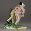 (Ню) Скульптура  эротическая «Через ручей». Россия, частный фарфоровый завод , первая треть XIX века.