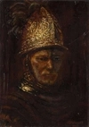 Неизвестный художник (H. Watterath по подписи) Мужчина в золотом шлеме (копия с картины Рембрандта). 1945