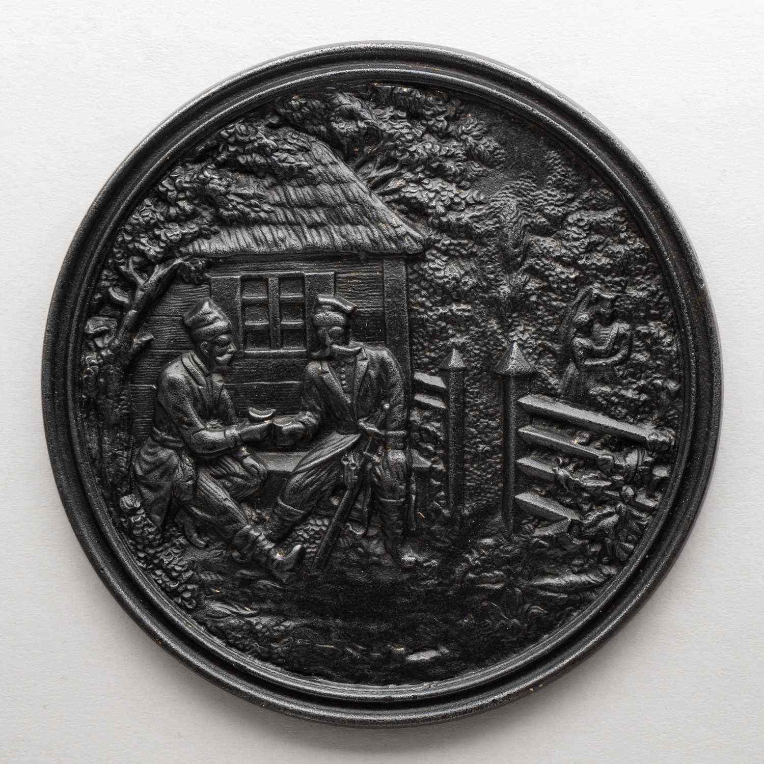 (Куса) Панно с изображением сцены из поэмы «Пан Тадеуш» А. Мицкевича. СССР, Кусинский завод, первая половина XX века.