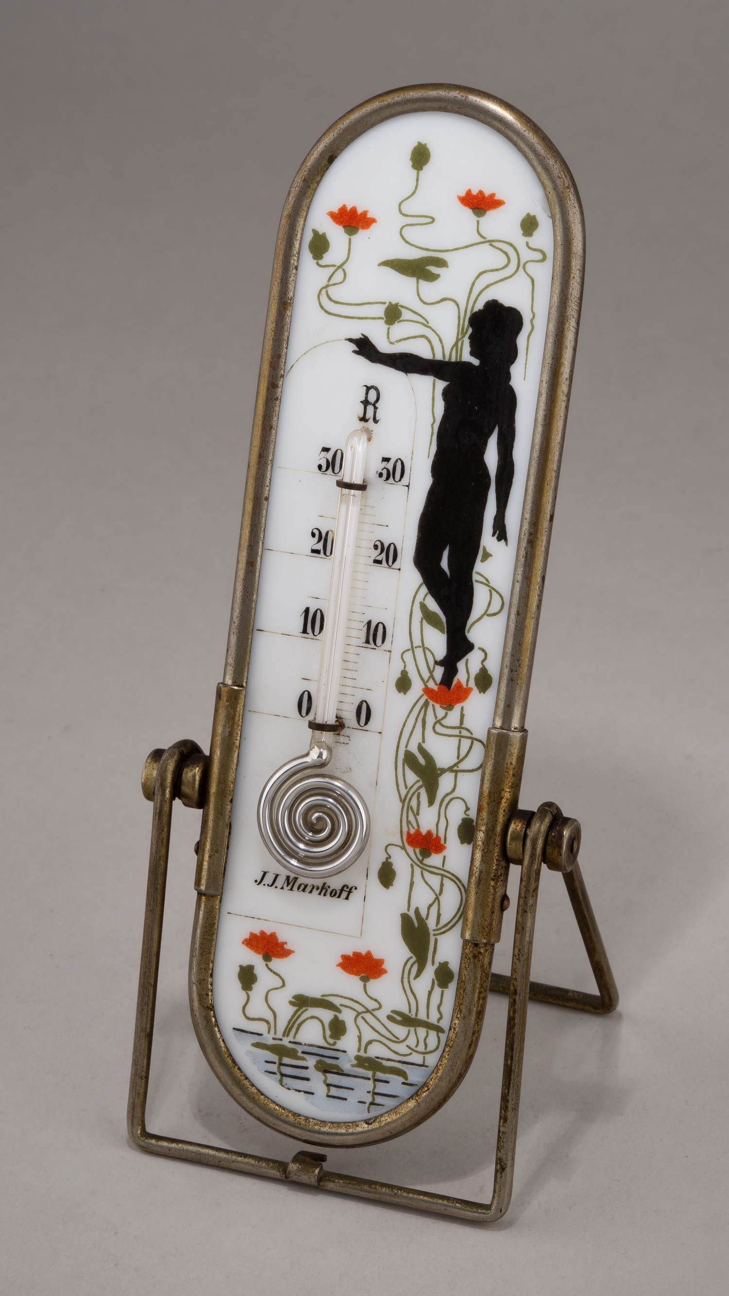 Настольный термометр в стиле модерн.
 Фирма J.J. Markoff, начало XX века.