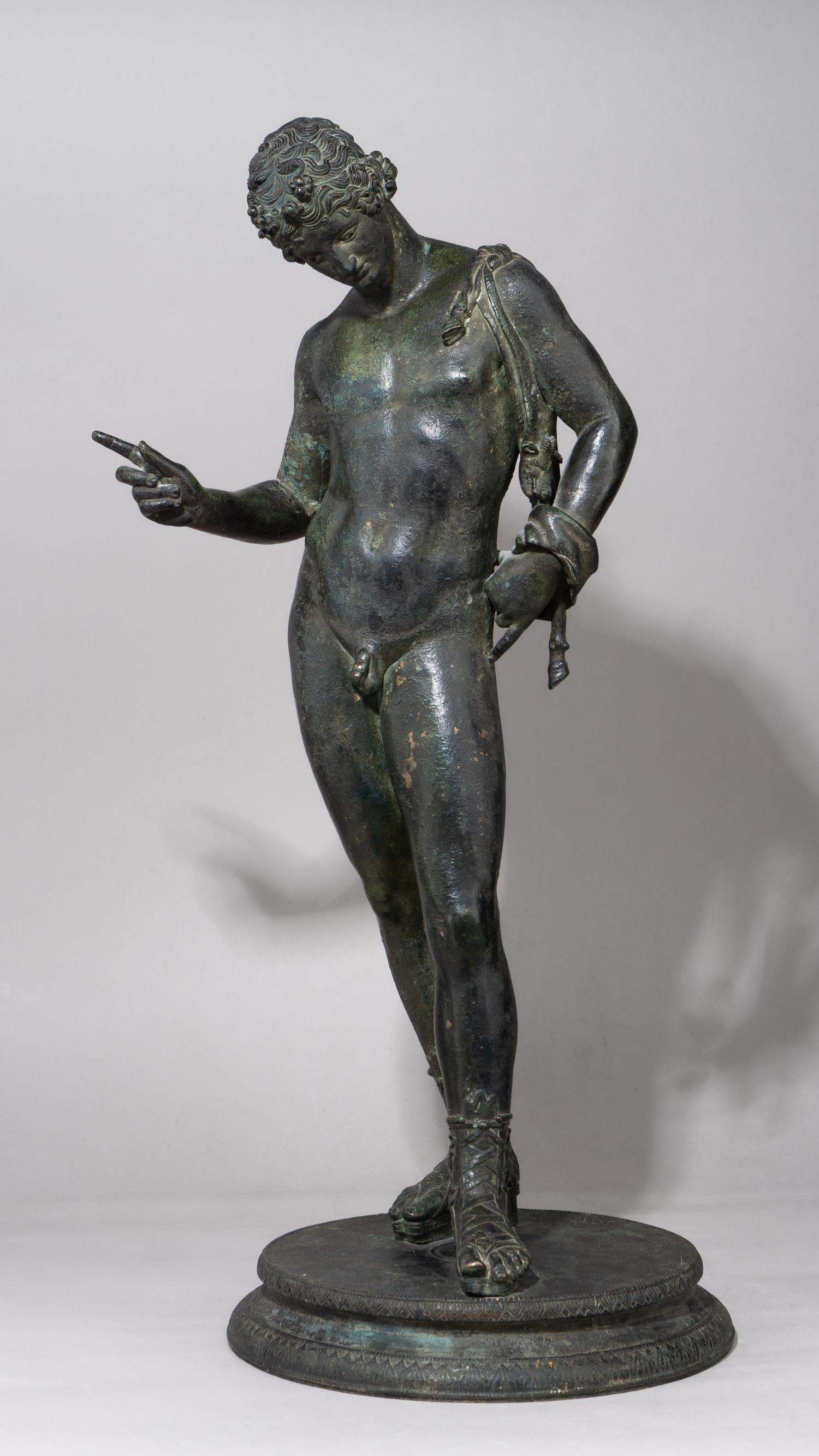 (Награда на всемирной выставке в Сент-Луисе) Скульптура Нарцисса. Италия, Неаполь, Литейная фабрика Кьюрацци (Chiurazzi), конец XIX - начало ХХ века.