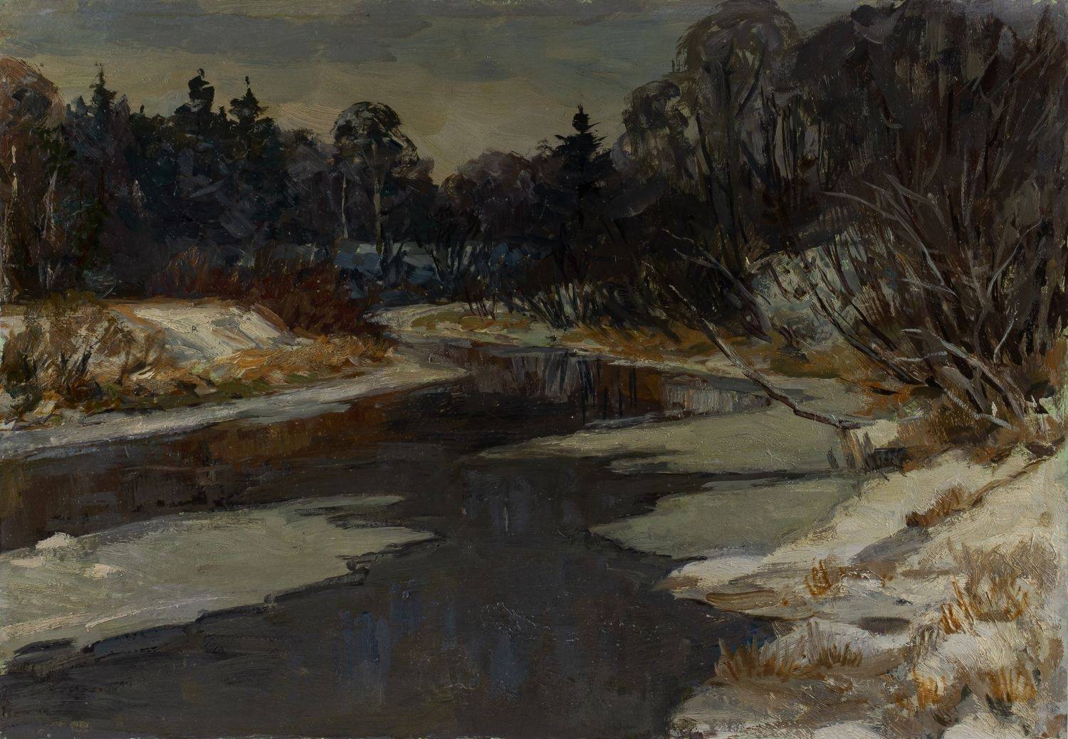 Петров Юлий Георгиевич.  Зимнее утро. 1970-е годы.