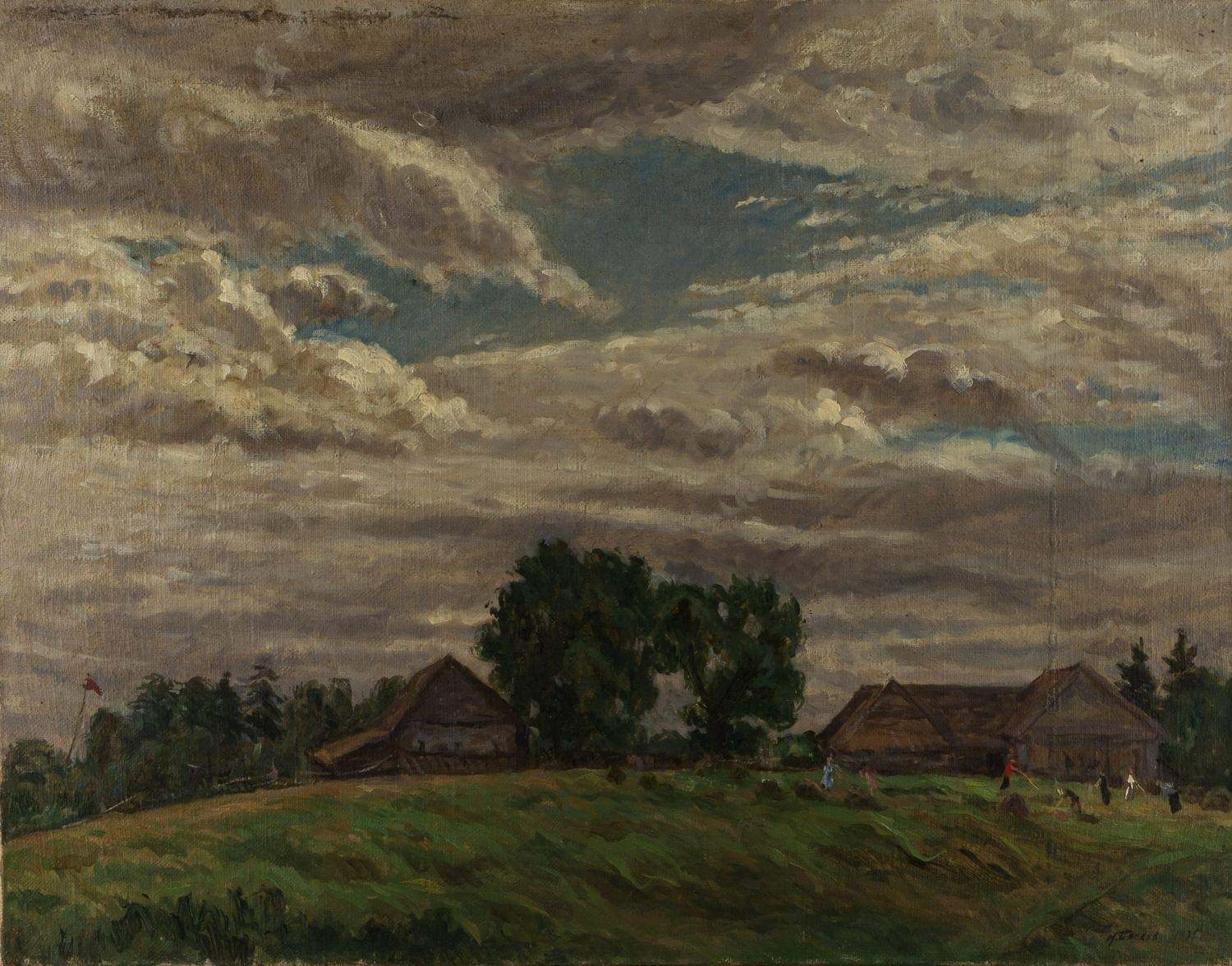 Николай Панков. Деревенский пейзаж. 1935