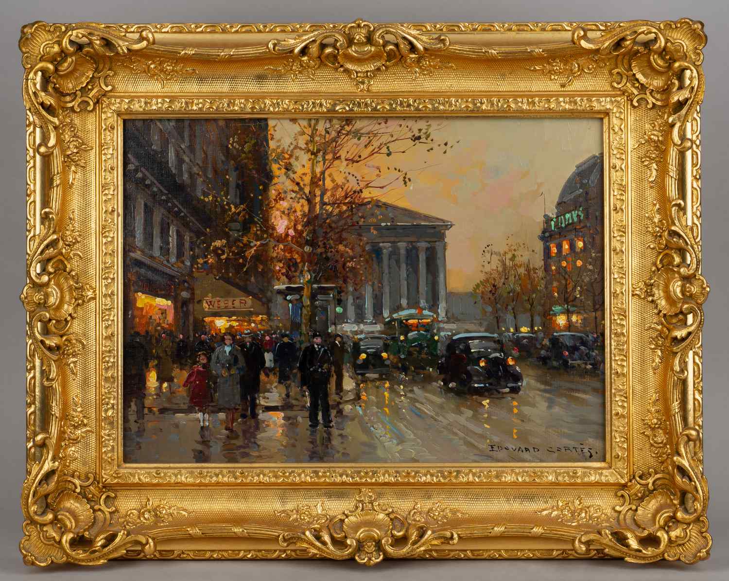 Эдуард Леон Кортез (по подписи). Парижская улица (Рю-Рояль и Ла-Мадлен). Вторая четверть XX века.