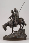 (Вольф. Последователь Лансере) Скульптура «Казак и казачка на лошади». Германия для России, скульптор - Альберт Мориц Вольф, конец XIX - начало ХХ века.