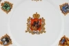 Тарелка к коронации Николая II с гербами российских областей и губерний. 
Россия, Вербилки, Завод М.С. Кузнецова, 1890-гг.
