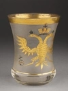 Стакан с изображением двуглавого орла со скипертом и державой.
Россия,  1840-е годы.