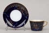 (Кузнецов) Сервиз кофейный кобальтовый с эмалевой росписью.
Россия,  завод Кузнецова, начало XX века.