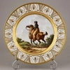 Тарелка с изображением наездницы на коне. Франция, первая треть XIX века.