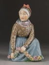 (Royal Copenhagen) Скульптура «Девочка из Фанё» (из серии «Национальные типажи»).  Дания, Royal Copenhagen, Мартин-Хансен, К., 1920-е годы.