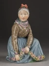 (Royal Copenhagen) Скульптура «Девочка из Фанё» (из серии «Национальные типажи»).  Дания, Royal Copenhagen, Мартин-Хансен, К., 1920-е годы.