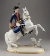 (Нимфенбург) Скульптура «Драгунский офицер». Германия, Нимфенбург (Nymphenburg), 1920-1930 годы.