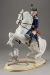 (Нимфенбург) Скульптура «Драгунский офицер». Германия, Нимфенбург (Nymphenburg), 1920-1930 годы.
