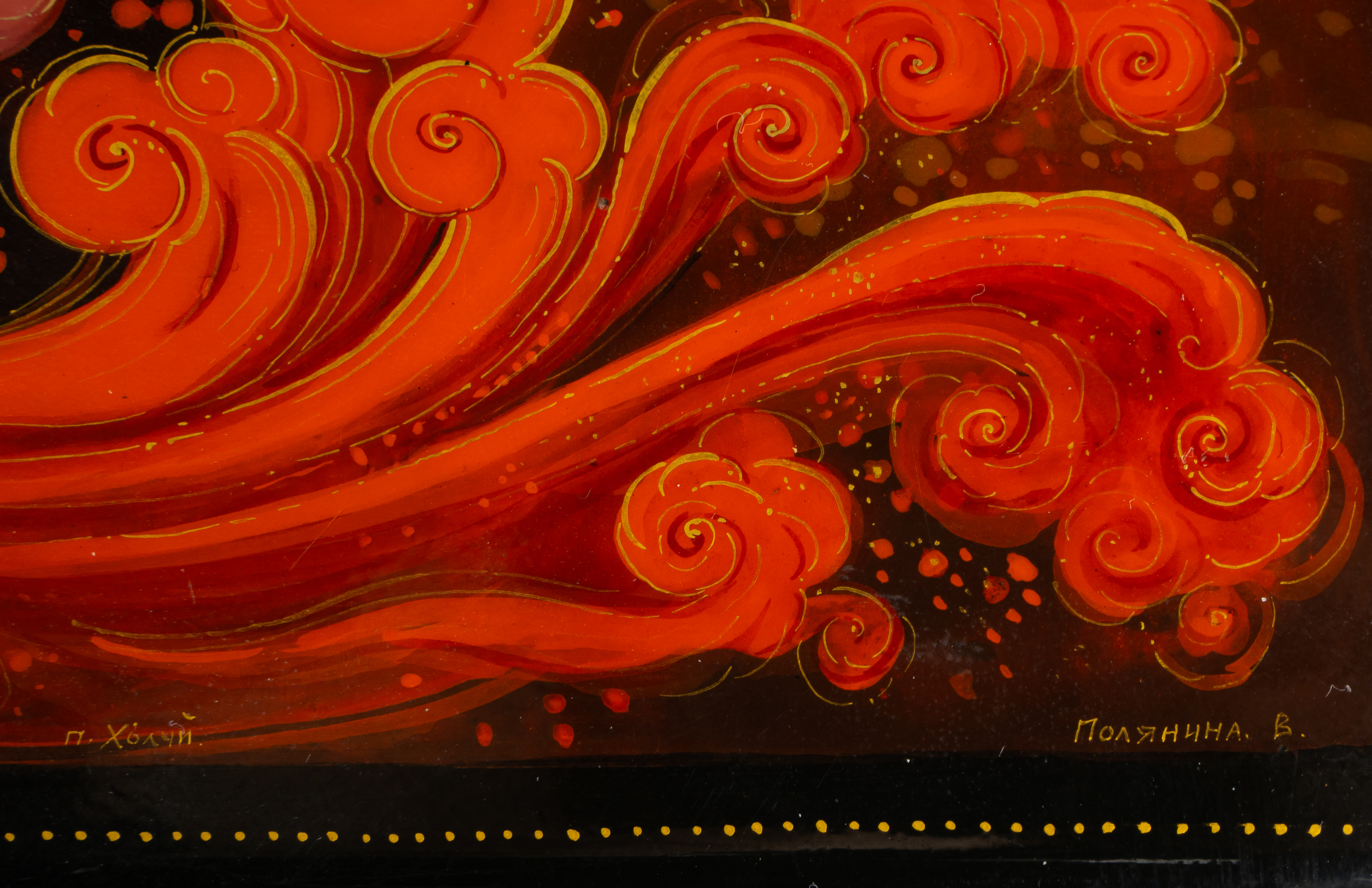 (Агитлак) Шкатулка «Буревестник». СССР, Холуй, В. Полянина, 1960-е-1970-е годы.