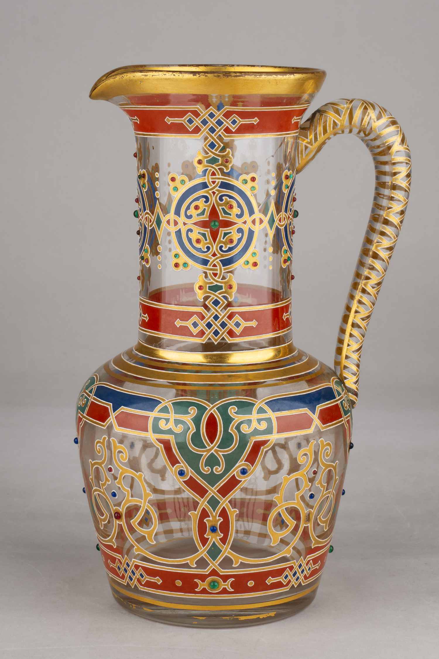 (ИСЗ. И.И. Муринов) Кувшин в русском стиле.
Россия, Императорский стеклянный завод, по проекту И.И. Муринова, 1870-90-е годы.