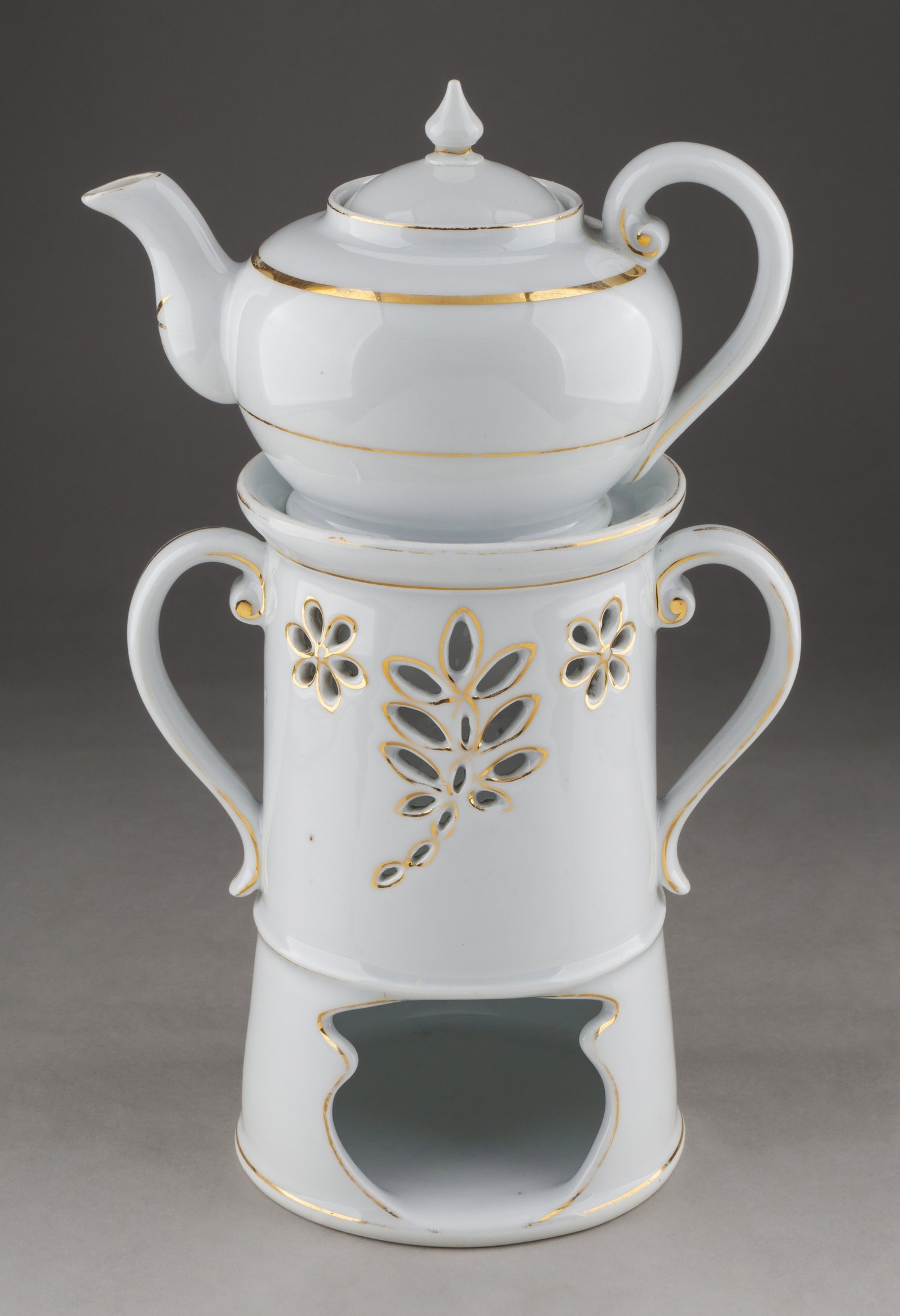 (Сименс и Гальске) Чайник на подставке-грелке. Россия, Завод Сименс и Гальске, 1870-е-1880-е годы.