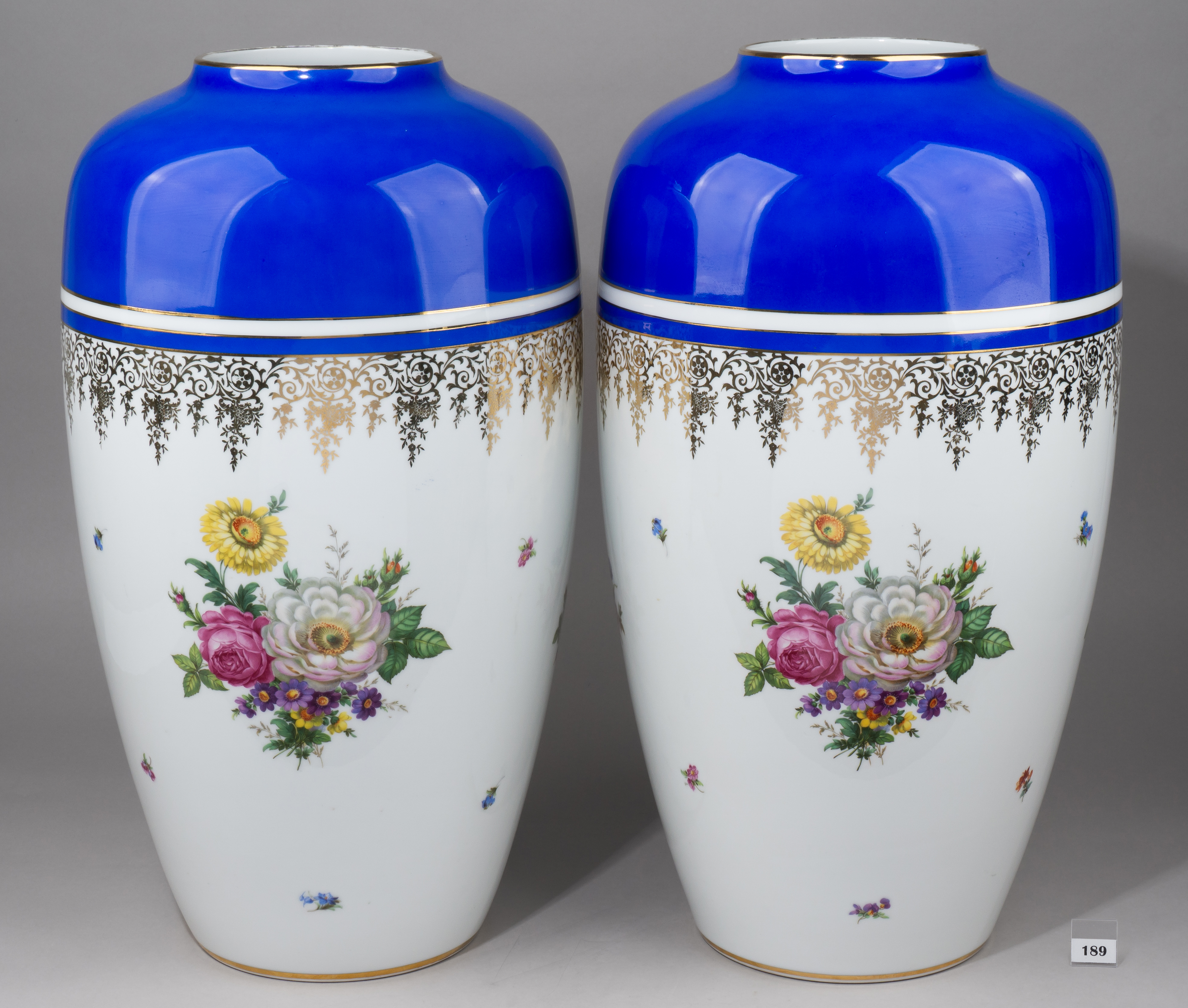 (54,5см) Парные напольные вазы. Германия, фабрика «Heinrich & Co» (Франц Генрих),  первая половина XX века.