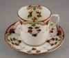 Чайное  трио с флоральной росписью.
Англия, Anchor China, Самсон Бриджвуд и сын, 1910-е годы.