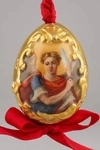(ИФЗ) Пасхальное яйцо с изображением архангела Михаила. 
Россия, Императорский фарфоровый завод, первая половина  XIX века.