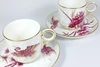 (Royal Worcester) Две кофейные пары в стиле шинуазри с изображением райских птиц.
Англия, Royal Worcester, 1882.
