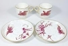 (Royal Worcester) Две кофейные пары в стиле шинуазри с изображением райских птиц.
Англия, Royal Worcester, 1882.