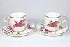 (Royal Worcester) Две кофейные пары в стиле шинуазри с изображением райских птиц.
Англия, Royal Worcester, 1882.
