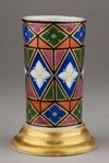 (Батенин) Вазочка для перьев с росписью в готическом стиле. 
Россия, Завод братьев Батениных, 1832–1838 годы.