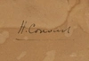 (Кукрыниксы в подарок зам. министра культуры СССР В.С. Кеменову) Николай Соколов (Кукрыниксы). Пейзаж с баржей. 1939