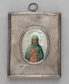 Икона «Святая Алла Готфская» в серебряном окладе.
Россия, Москва, мастер-монограммист «А.Е», 1908–1917 годы.